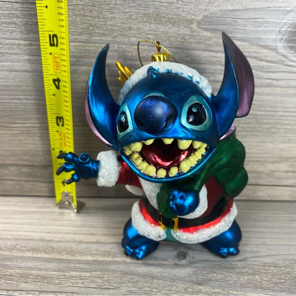 Limited Edition Walt Disney World Stitch 3D Glass Ornament Santa Claus Stitch
